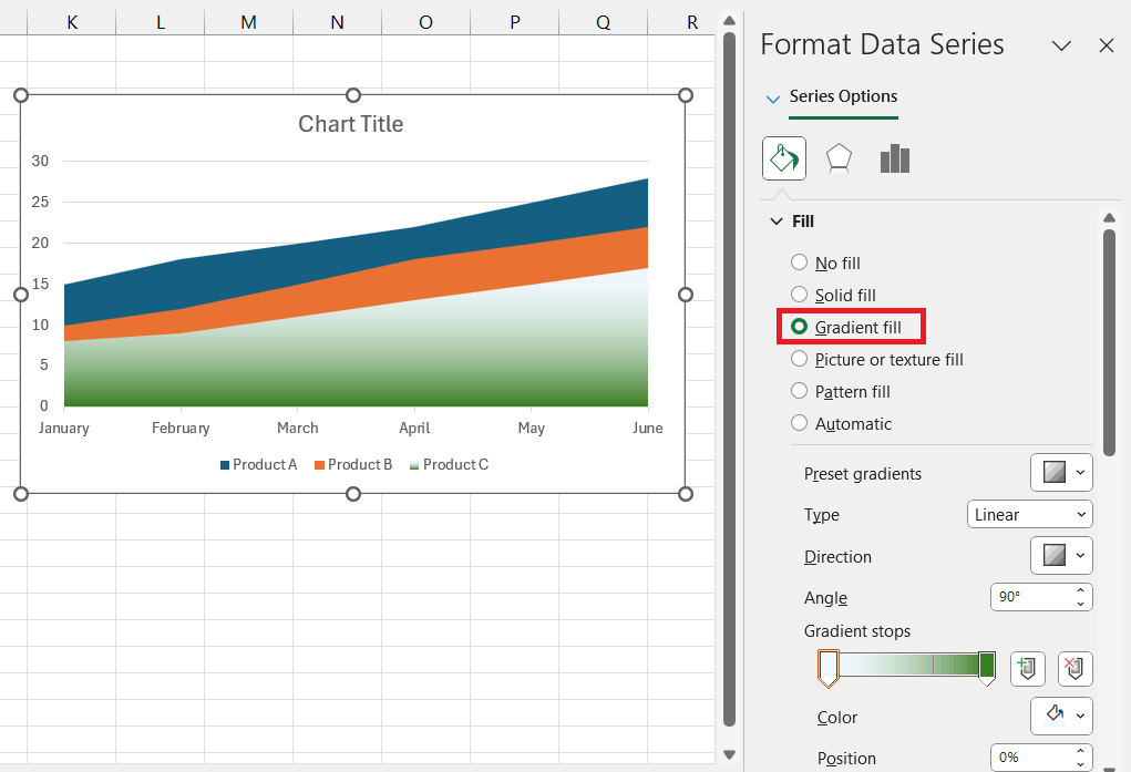 Excel Area Chart