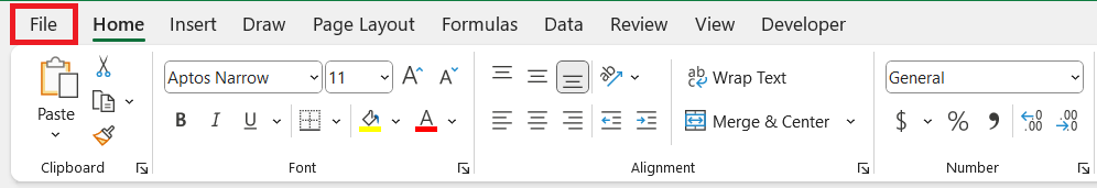 Microsoft Excel Dark Mode