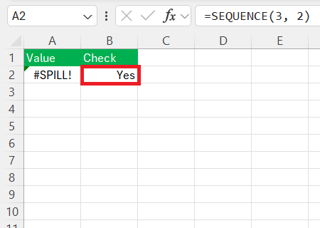 Excel Spill Errors