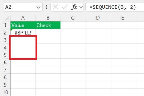 Excel Spill Errors