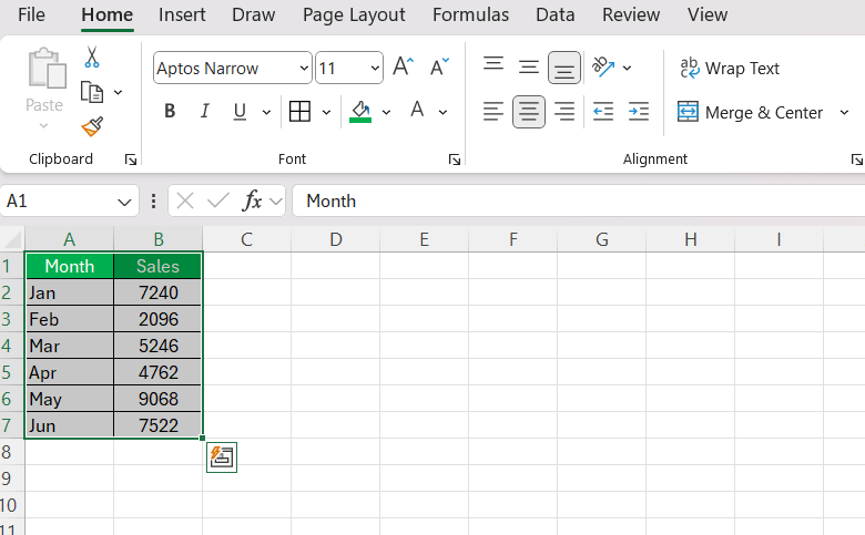 Add Vertical Bars in Excel