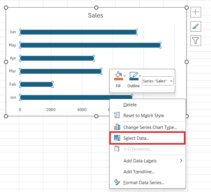 Add Vertical Bars in Excel