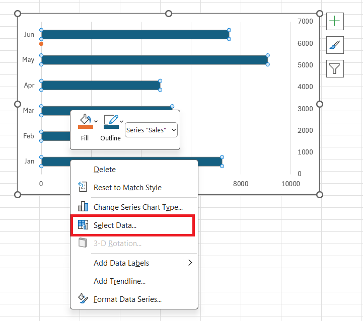 Add Vertical Bars in Excel