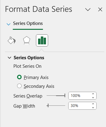 Add Vertical Bars in Excel