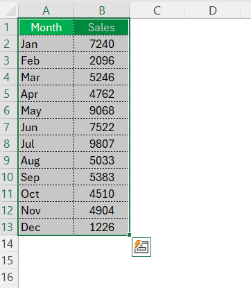 Dotted Lines in Excel