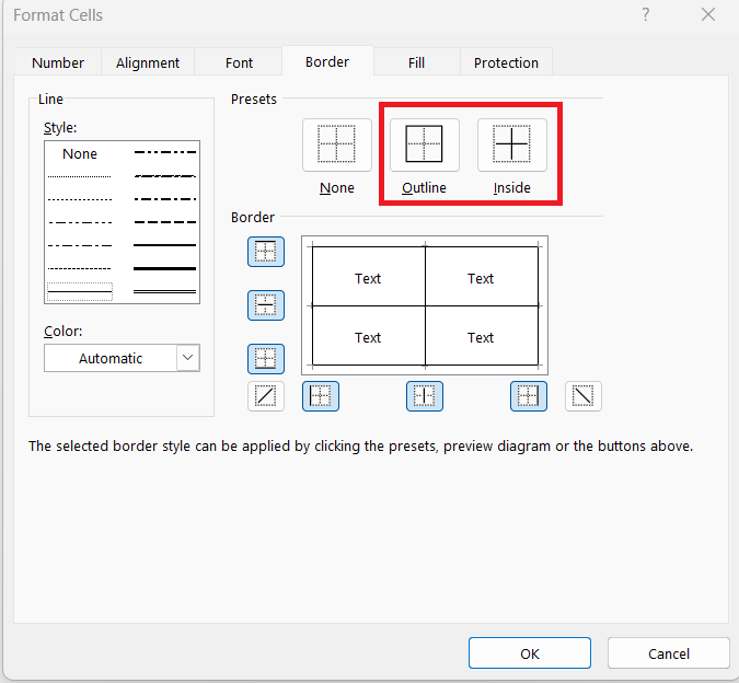 Dotted Lines in Excel