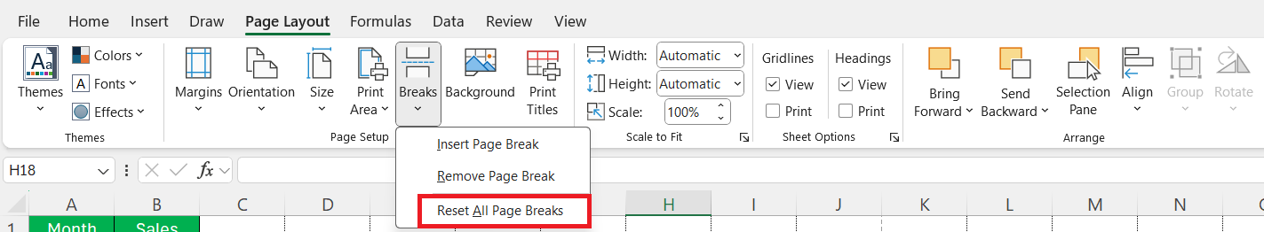 Dotted Lines in Excel