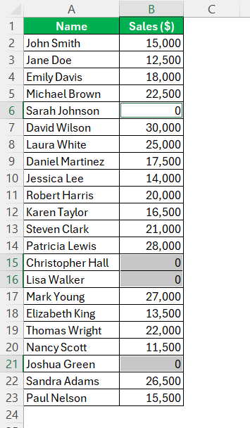 Fill in the Blanks in Excel