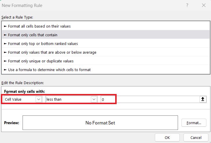 Show Negative Number as Red