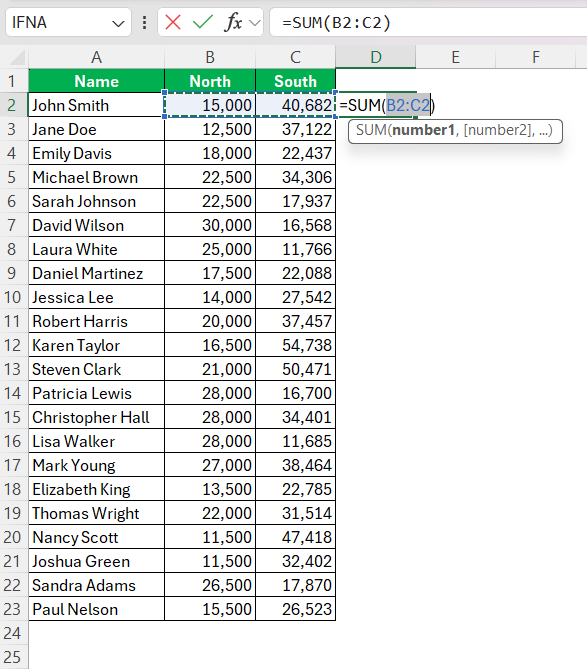 How to Sum a Column in Excel