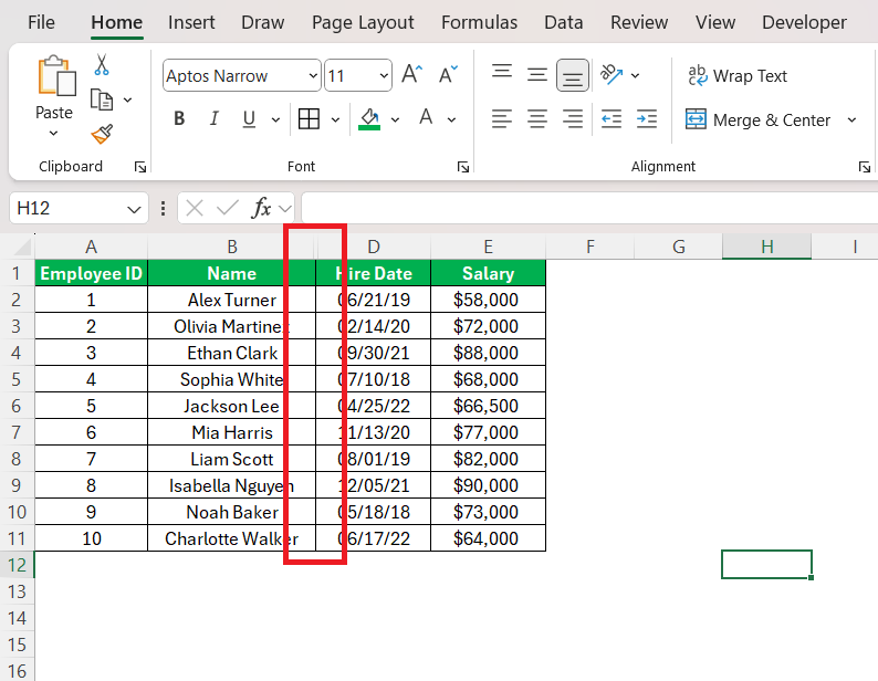 How to Hide Columns in Excel