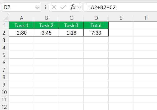 How to Add Time in Excel