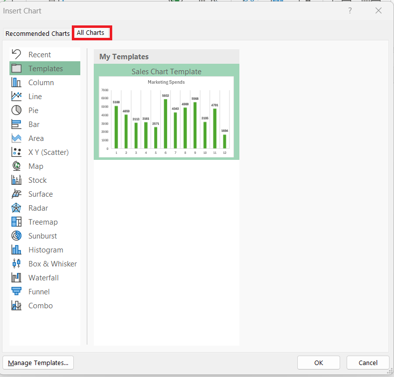 Excel Chart Templates