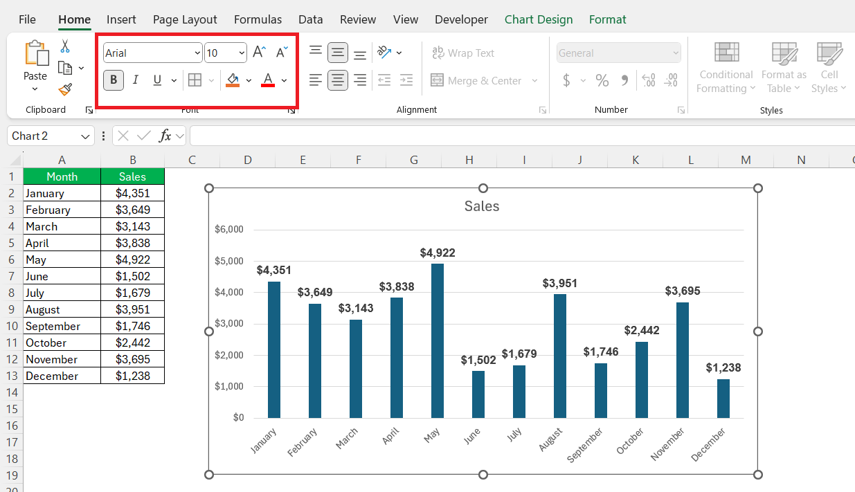 Column Chart in Excel