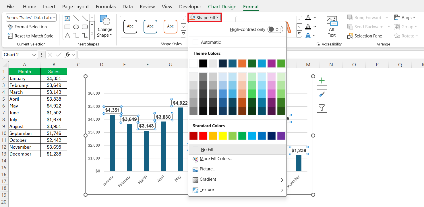 Column Chart in Excel