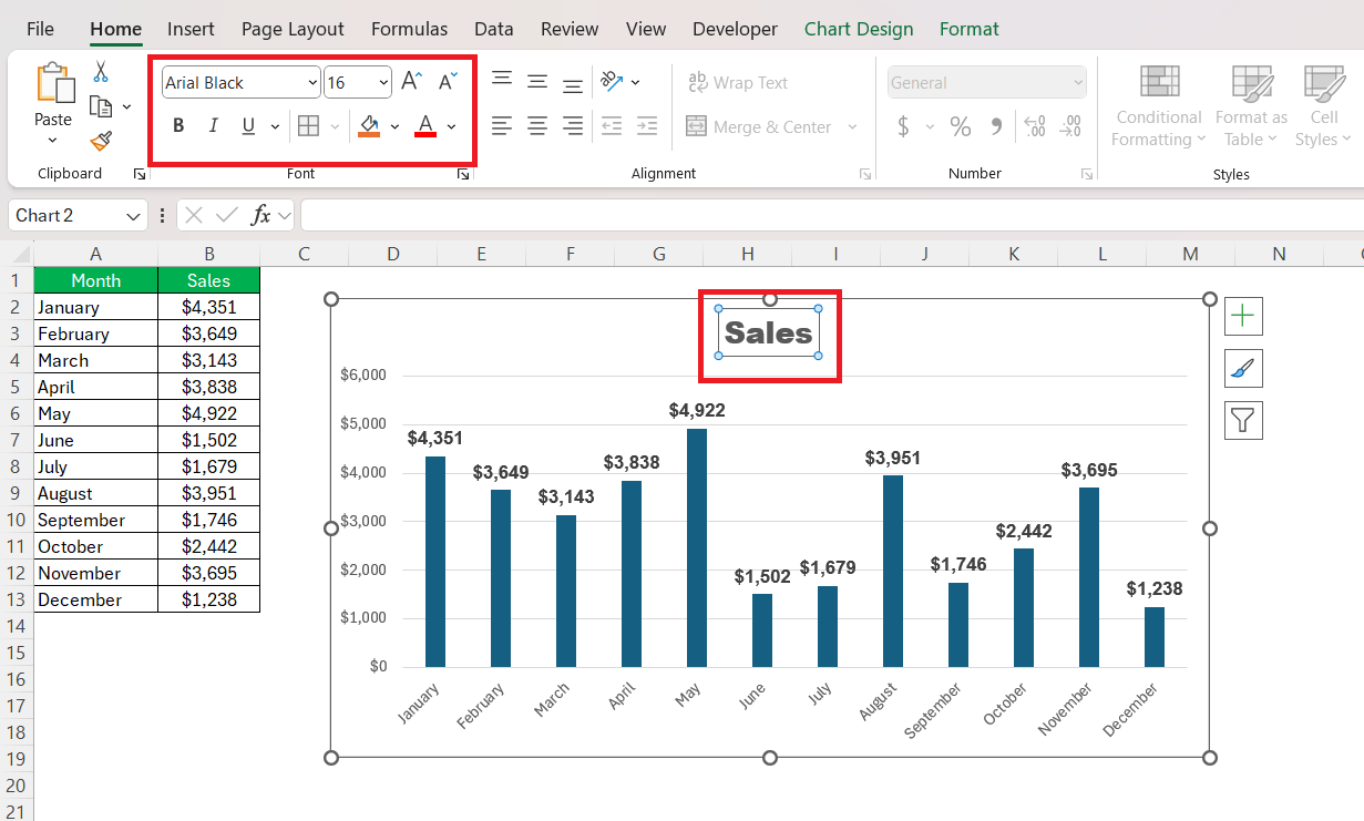 Column Chart in Excel