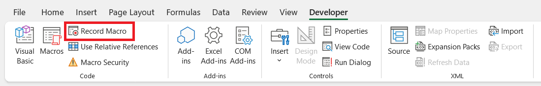 Column Chart in Excel