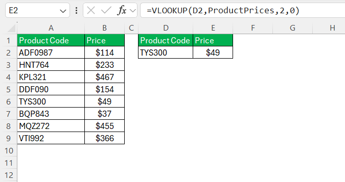 Reference Tables in Excel