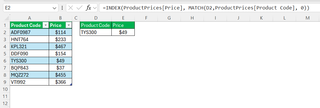 Reference Tables in Excel