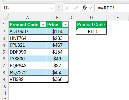 Reference Tables in Excel