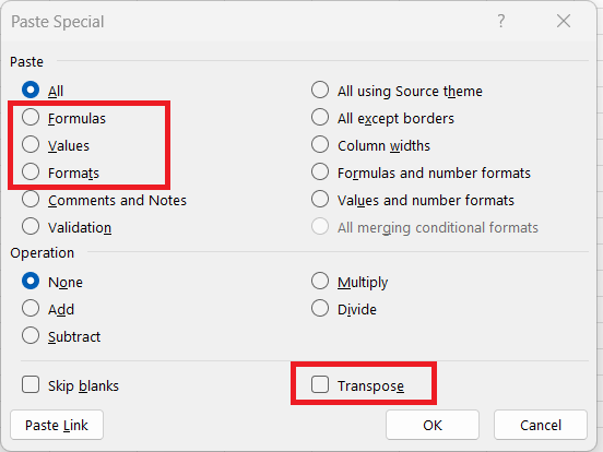 Excel Paste Special