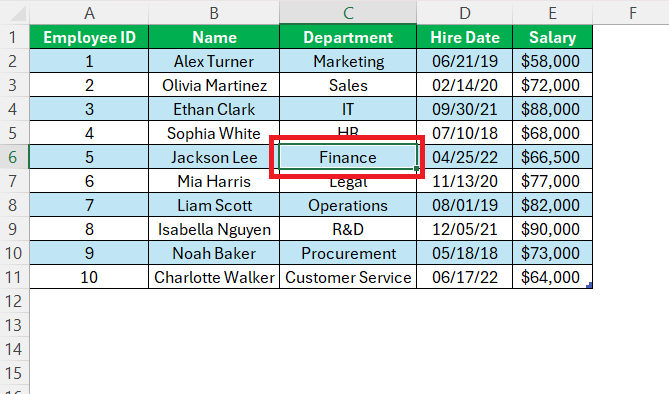 Draw Table in Excel