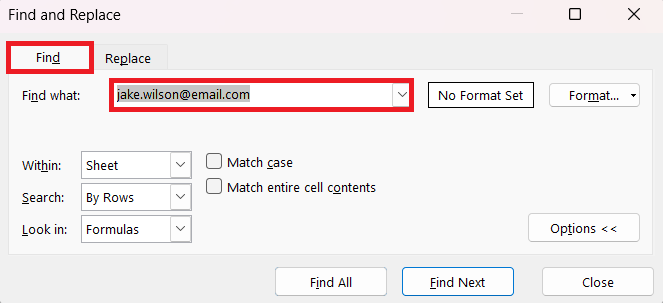 Find and Replace in Excel