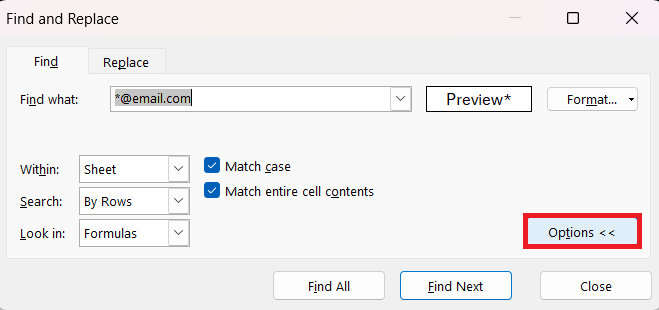 Find and Replace in Excel