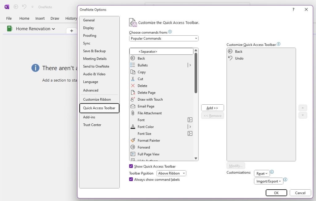 Create Folders in OneNote