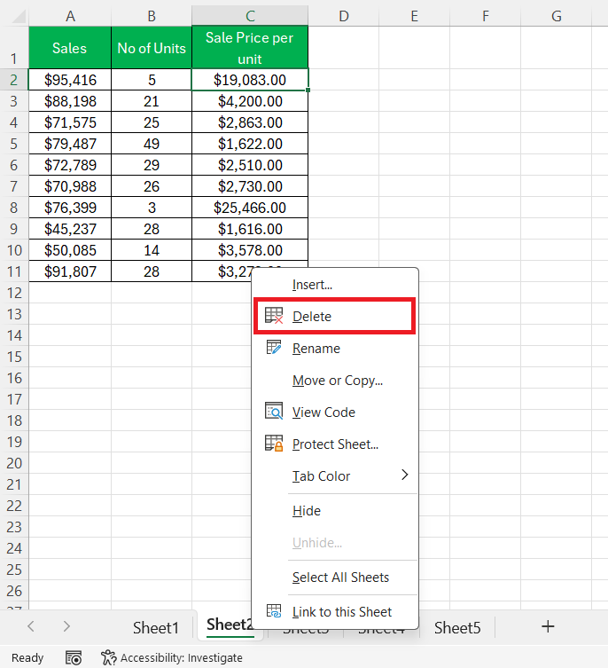 how to delete extra page in Excel