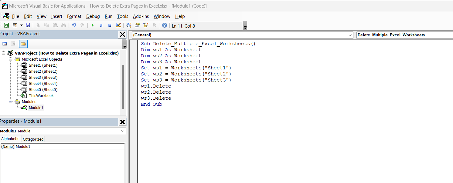 how to delete extra page in Excel