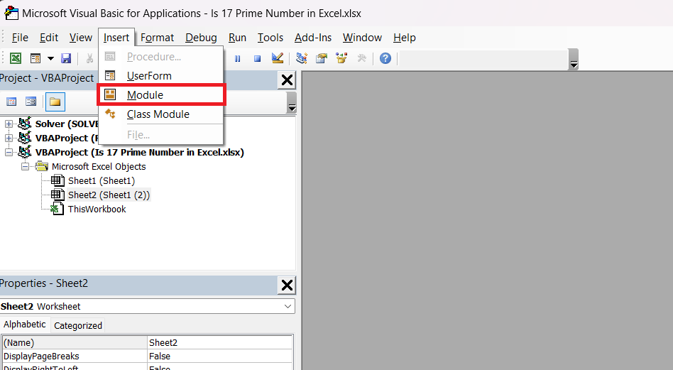 Is 17 prime number in Excel