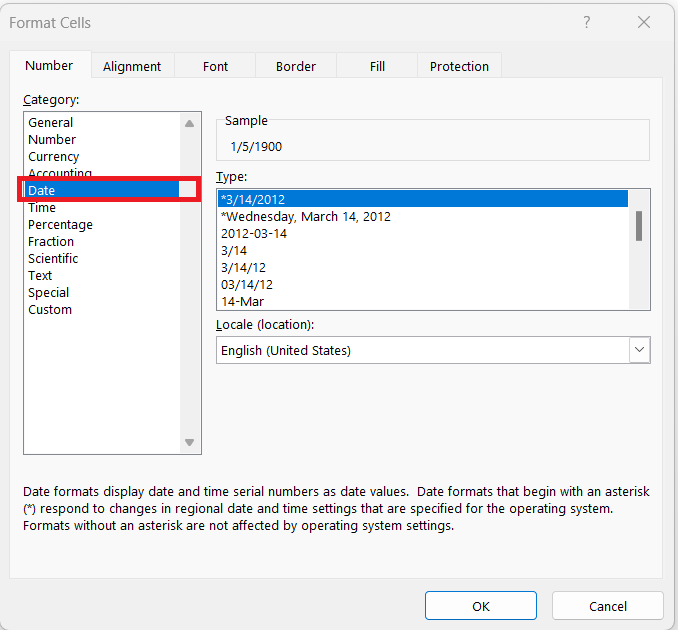 Date Subtraction in Excel