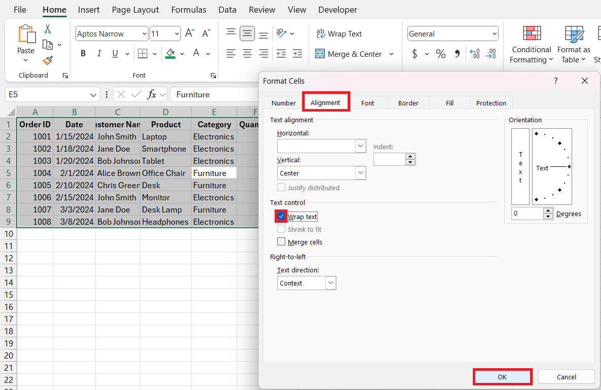 How to Wrap Text in Excel