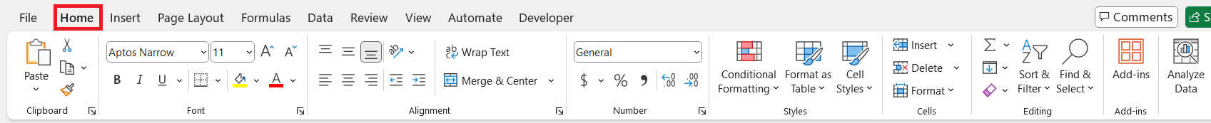 Excel Ribbon Guide