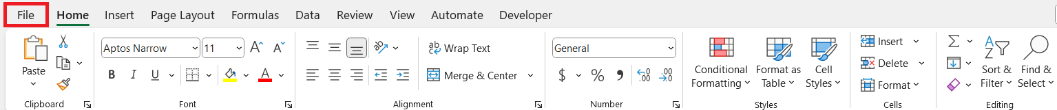 Excel Ribbon Guide