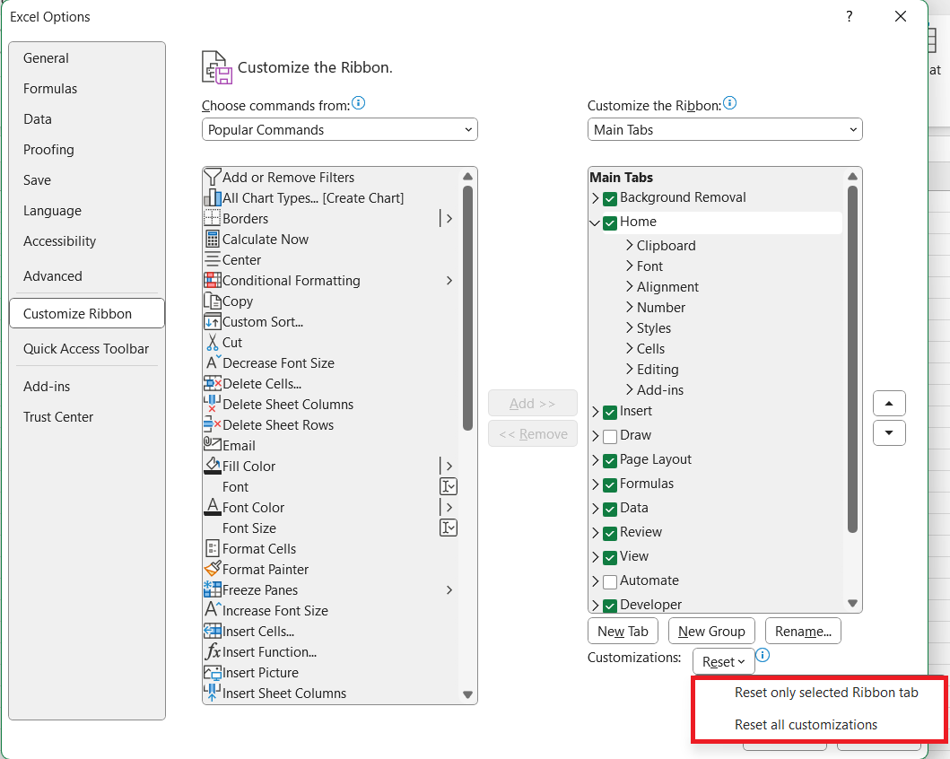 Excel Ribbon Guide