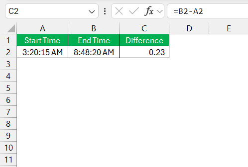 Calculate Time Between Two Timestamps