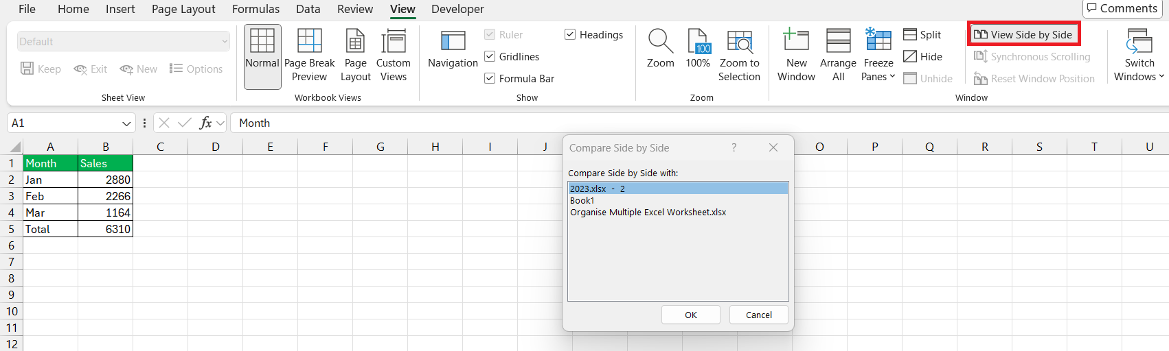 Organise Multiple Excel Files