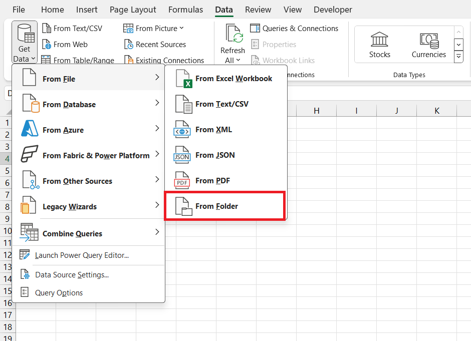 Organise Multiple Excel Files