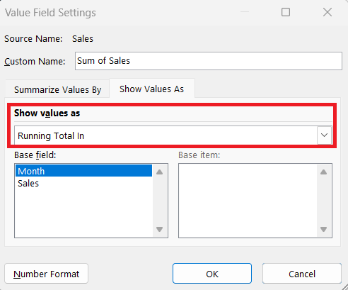 Excel Running Total Formula