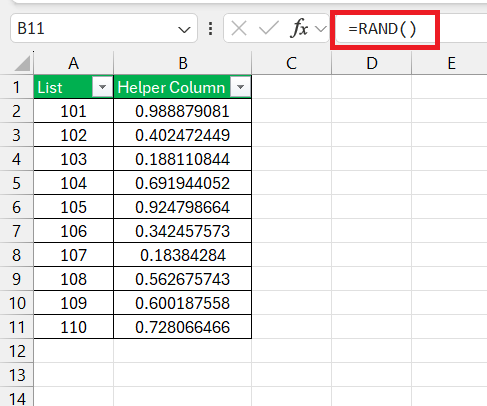 Randomize Lists