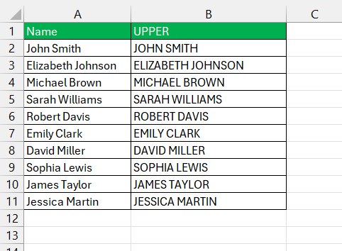 How to Capitalize All Letters in Excel