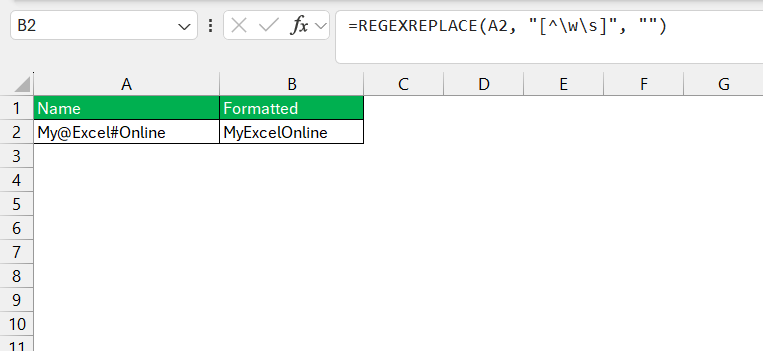 RegexReplace in Excel