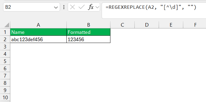 RegexReplace in Excel