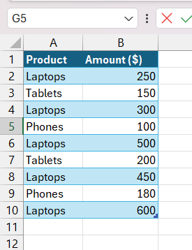 Averageifs in Excel