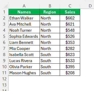 Define Sort in Excel