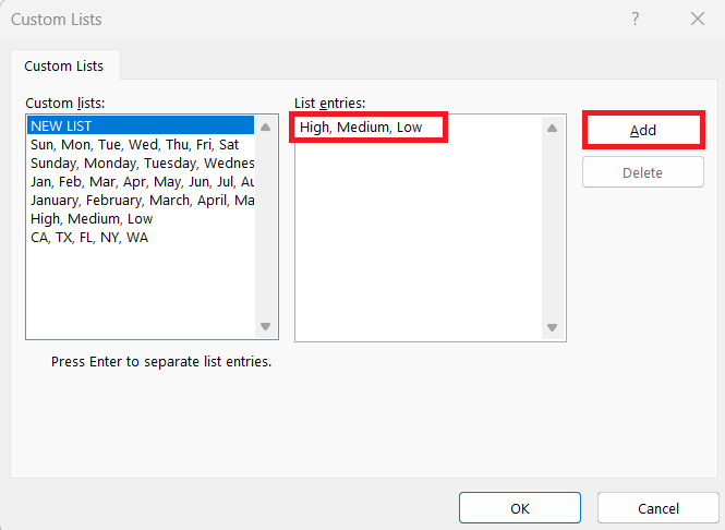 Define Sort in Excel