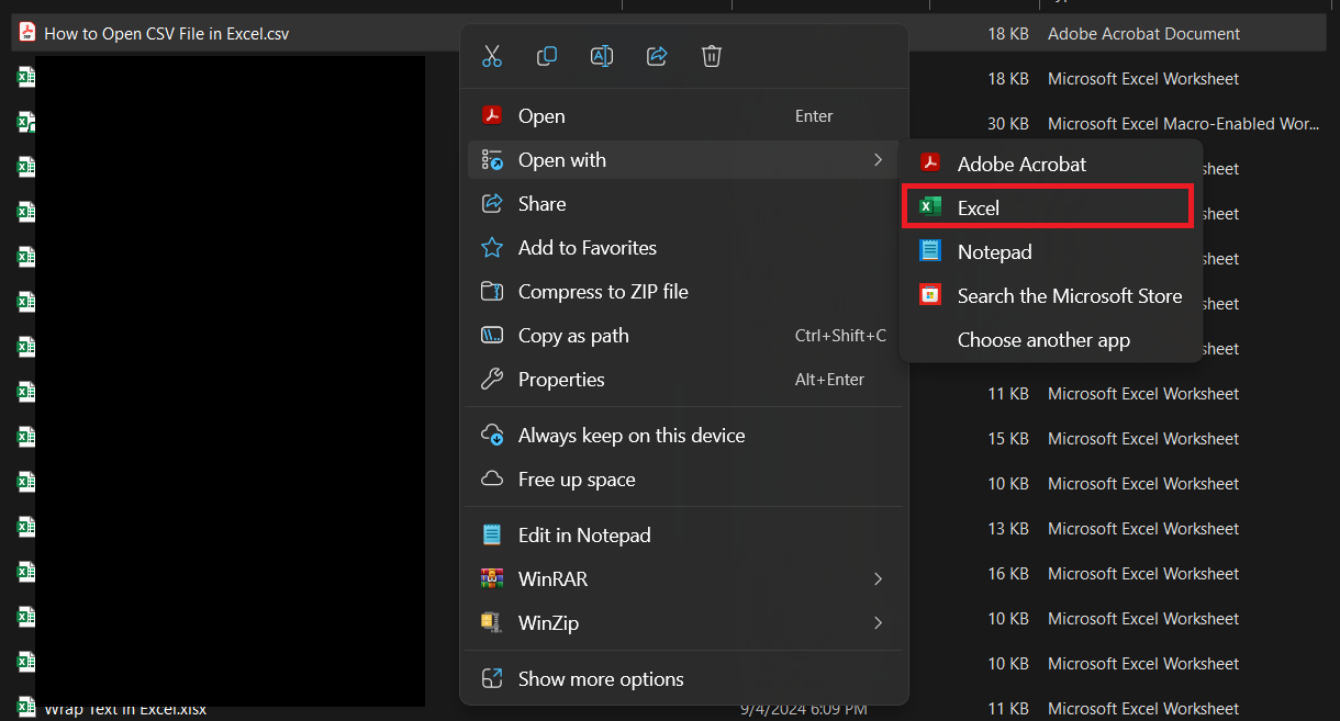 How to Open CSV File in Excel