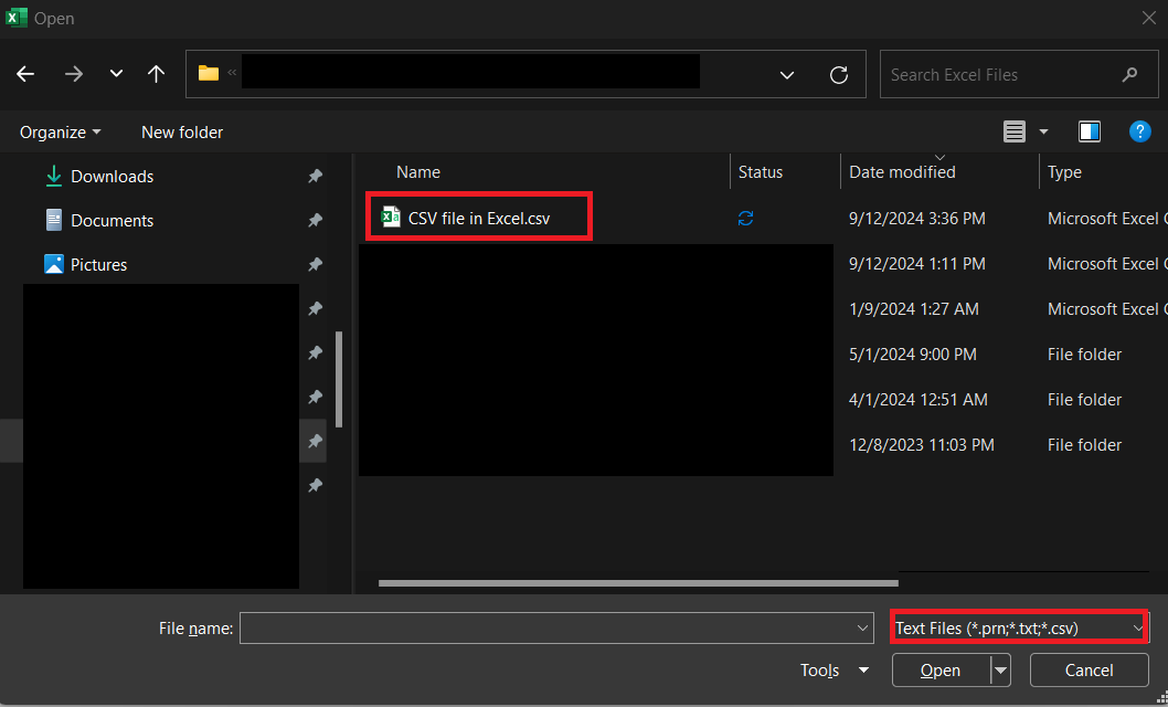 How to Open CSV File in Excel